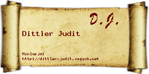 Dittler Judit névjegykártya